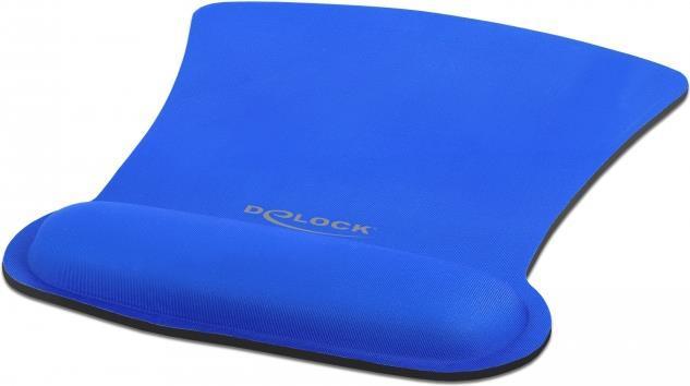 Delock Tappetino per mouse ergonomico con poggiapolsi blu 255 x 207 mm