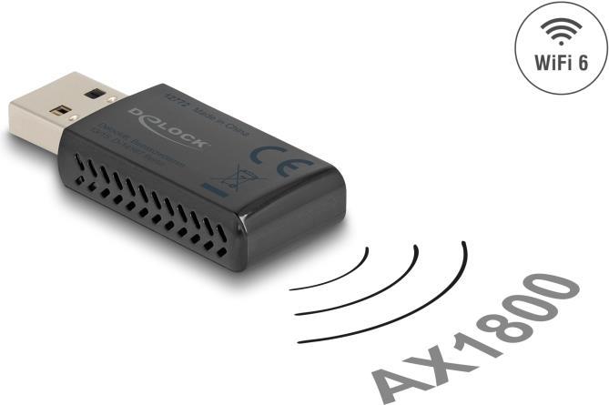 Delock Chiavetta USB Wi-Fi 6 Dual Band WLAN AX1800 (1201 574 Mbps)