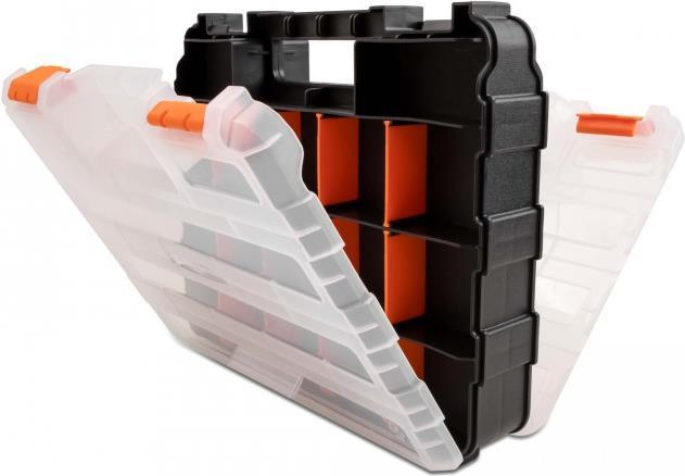 Delock Scatola assortimento con 34 scomparti 320 x 270 x 80 mm arancione/nero