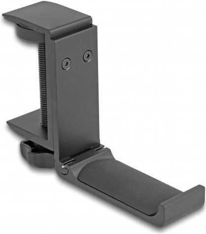 Supporto per cuffie Delock regolabile per montaggio su tavolo in alluminio nero