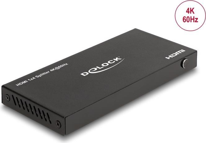 Delock Splitter HDMI da 1 ingresso HDMI a 4 uscite HDMI 4K 60 Hz con downscaler