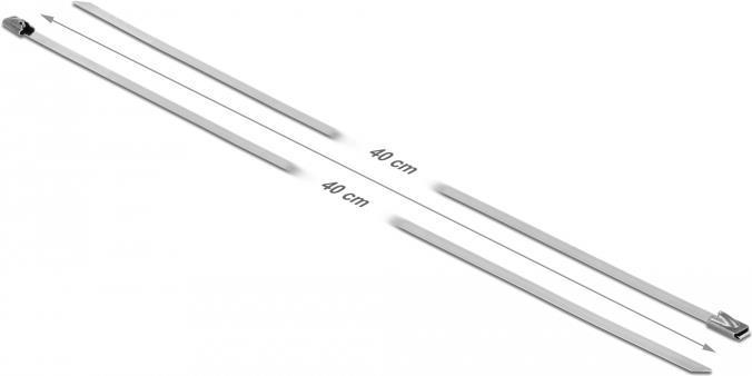 Delock Fascette per cavi in Ã¢â‚¬â€¹Ã¢â‚¬â€¹acciaio inossidabile L 400 x L 4,6 mm 10 pezzi
