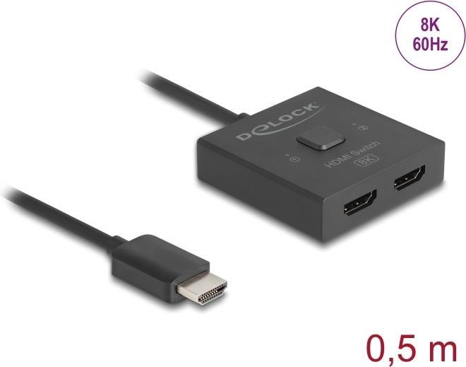 Delock Switch HDMI 2 a 1 bidirezionale 8K