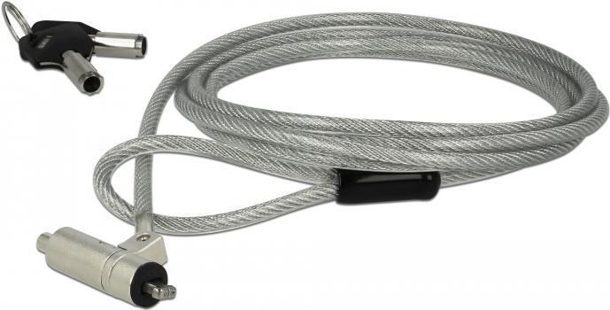 Cavo di sicurezza per notebook Navilock con chiave per slot Kensington 3 x 7 mm