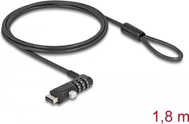 Cavo di sicurezza per notebook Navilock per presa USB Type-A con lucchetto a combinazione