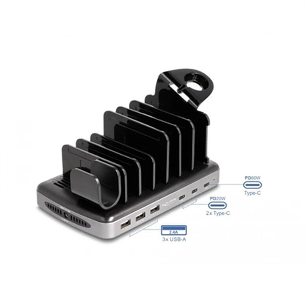 Delock Stazione di ricarica USB con 3 x USB Type-C PD + 3 x USB Type-A (112 W)