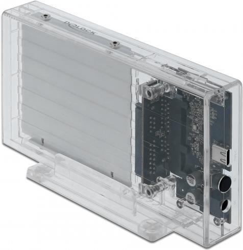Delock Alloggiamento USB-C SATA interno DUAL 2x25"(635 cm) trasparente senza attrezzi