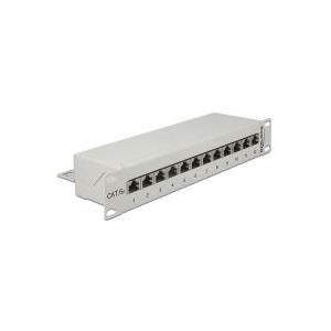 Delock Pannello patch da 10" a 12 porte Cat.6A grigio