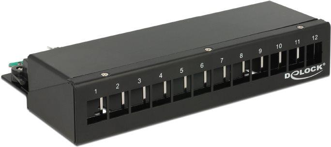 Delock Keystone Desktop Patch Panel 12 porte nero