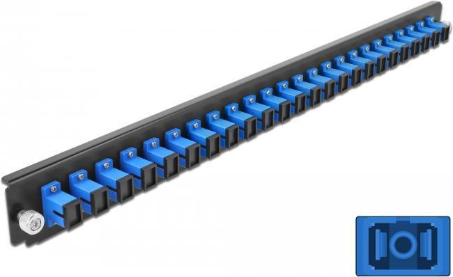 Pannello frontale della scatola di giunzione da 19" Delock 24 porte SC Simplex blu