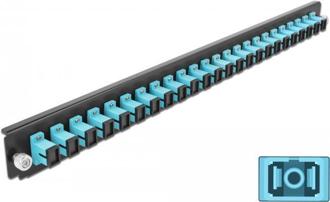 Pannello frontale della scatola di giunzione da 19" Delock 24 porte SC Simplex acqua