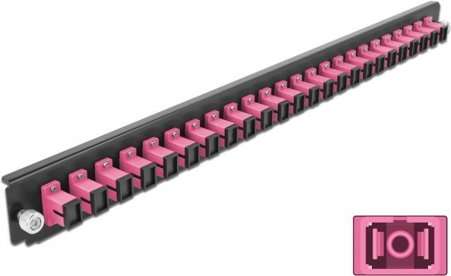 Pannello frontale della scatola di giunzione da 19" Delock 24 porte SC Simplex viola