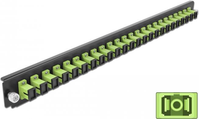 Pannello frontale della scatola di giunzione da 19" Delock 24 porte SC Simplex verde lime