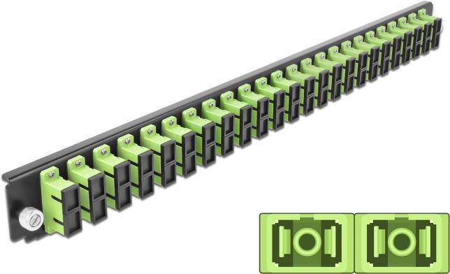 Pannello frontale della scatola di giunzione da 19" Delock 24 porte SC duplex verde lime