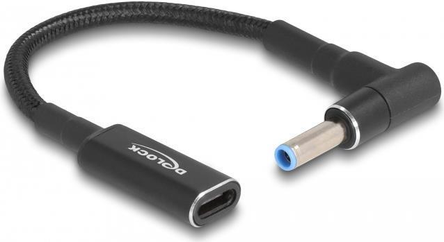 Delock Cavo adattatore per cavo di ricarica per notebook Presa USB di tipo C a spina HP 4,5 x 3,0 mm angolato a 90Ã‚Â° 15
