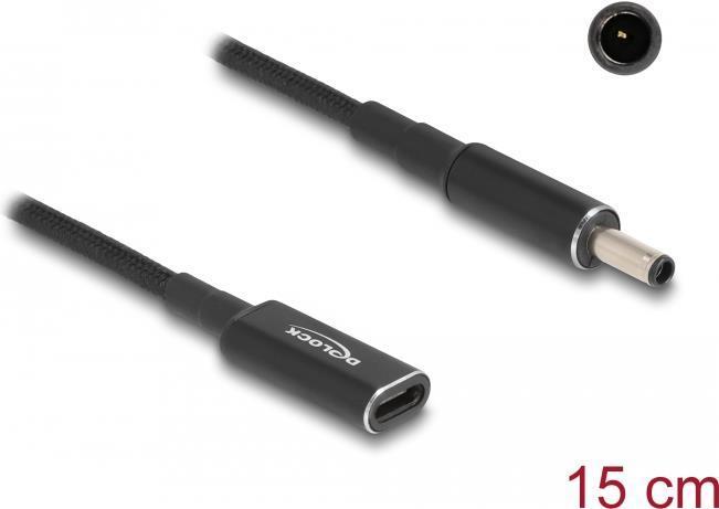 Delock Cavo adattatore per cavo di ricarica per notebook Presa USB di tipo C per spina Dell 4,5 x 3,0 mm 15 cm