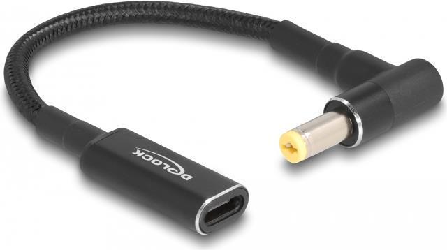 Delock Cavo adattatore per cavo di ricarica per notebook Presa USB di tipo C per spina Acer 5,5 x 1,7 mm angolato a 90Ã‚Â°