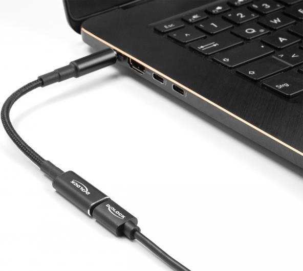 Delock Cavo adattatore per cavo di ricarica per notebook Presa USB di tipo C a spina da 5,5 x 2,5 mm angolato a 90Ã‚Â° 15