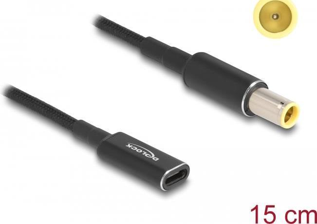 Delock Cavo adattatore per cavo di ricarica per notebook Presa USB di tipo C a spina IBM da 7,9 x 5,5 mm 15 cm
