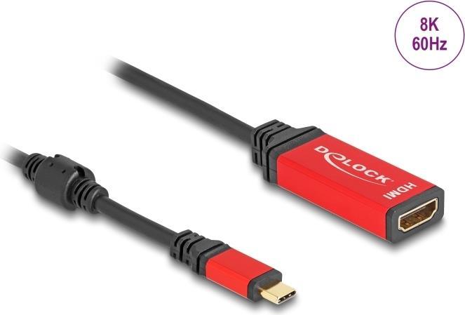 Delock ?Adattatore USB Type-C a HDMI (DP Alt Mode) 8K 60 Hz con funzione HDR rosso