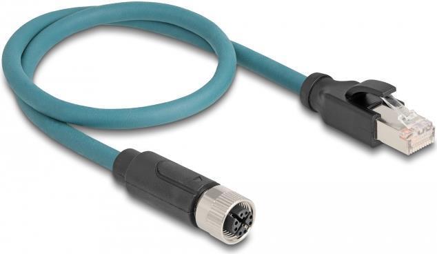Delock Cavo adattatore M12 da presa a 8 pin con codifica X a spina RJ45 da 50 cm
