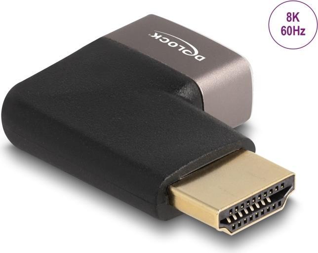 Delock Adattatore HDMI maschio a femmina ad angolo retto di 90Ã‚Â° 8K 60 Hz grigio metallo