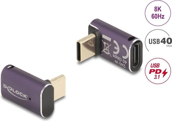 Adattatore USB Delock Spina USB Type-C PD 3.1 da 240 W da 40 Gbps