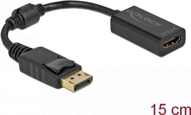 Delock Adattatore DisplayPort 1.1 maschio a HDMI femmina passivo nero
