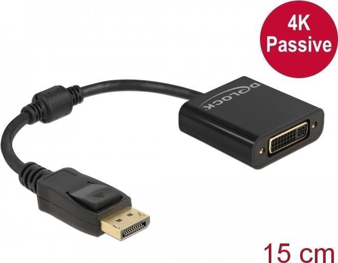 Delock Adattatore DisplayPort 1.2 maschio a DVI femmina 4K passivo nero