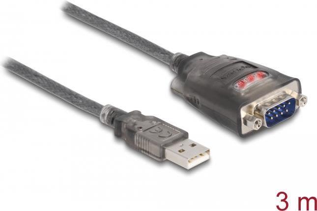 Adattatore Delock USB 2.0 Tipo A a 1 connettore seriale RS-232 D-Sub a 9 pin