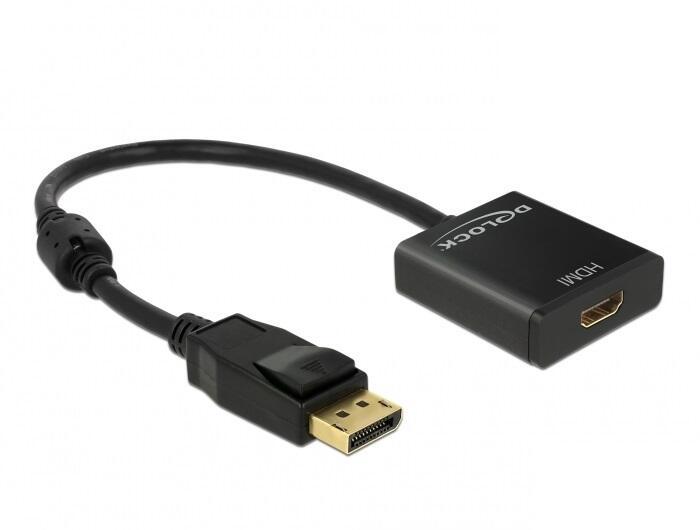 DeLOCK 62607 cavo e adattatore video 02 m DisplayPort HDMI tipo A Standard Nero (Delock Adapter DisplayPort 1.2 DP auf HDMI 4K