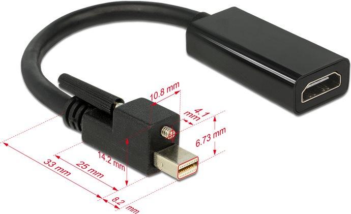 Delock cavo adattatore mini Displayport 1.2 con spina con vite