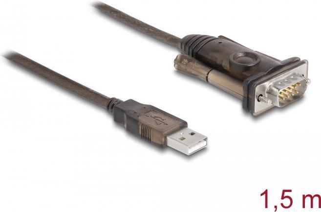Delock Adattatore USB 2.0 Tipo-A a 1x seriale RS-232 D-Sub 9 pin maschio con viti 15 m