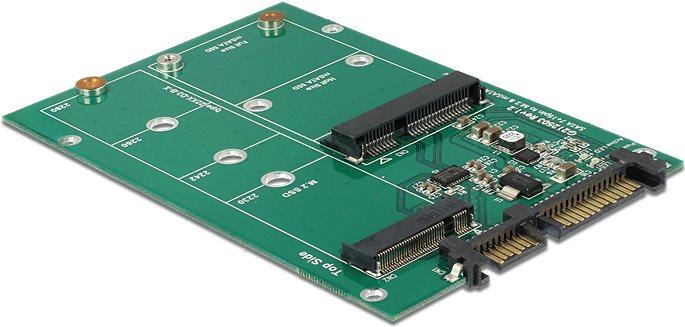 Delock Convertitore SATA 22 pin 1x M.2 1x mSATA