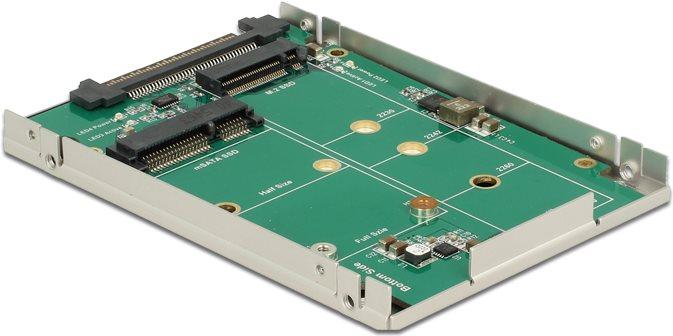 DeLOCK - Adattatore di interfaccia - mSATA M.2 (mSATA M.2) - Scheda M.2 / mSATA - U.2 SATA Express (62786)