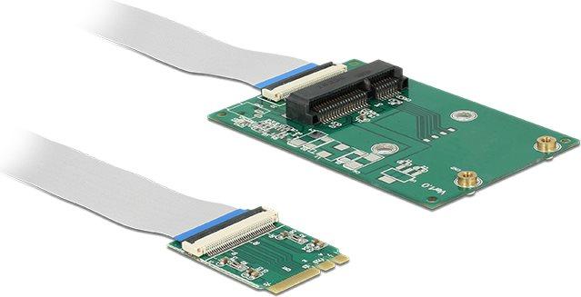 Delock Konverter M.2 Tasto A+E Connettore a Mini Slot PCIE mezza dimensione / dimensione full size con cavo flessibile