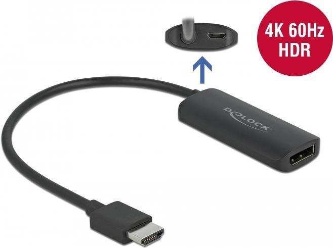 Delock Adattatore HDMI-A maschio a DisplayPort femmina 4K 60 Hz