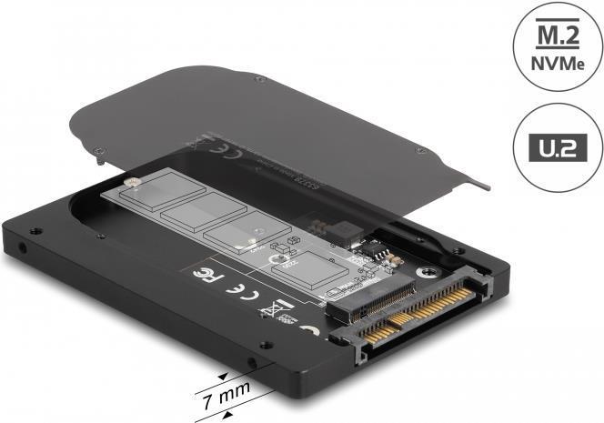Delock Convertitore da 2,5" da U.2 SFF-8639 a M.2 NVMe Key M - altezza 7 mm