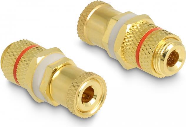 Delock - Adattatore audio - Post vincolante a Binding Post - Gold Roter Ring (64145)