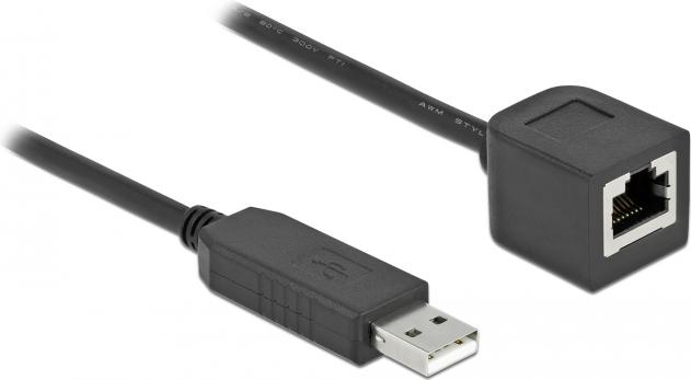 Cavo di collegamento seriale Delock USB A maschio a RS-232 RJ45 femmina 1 m