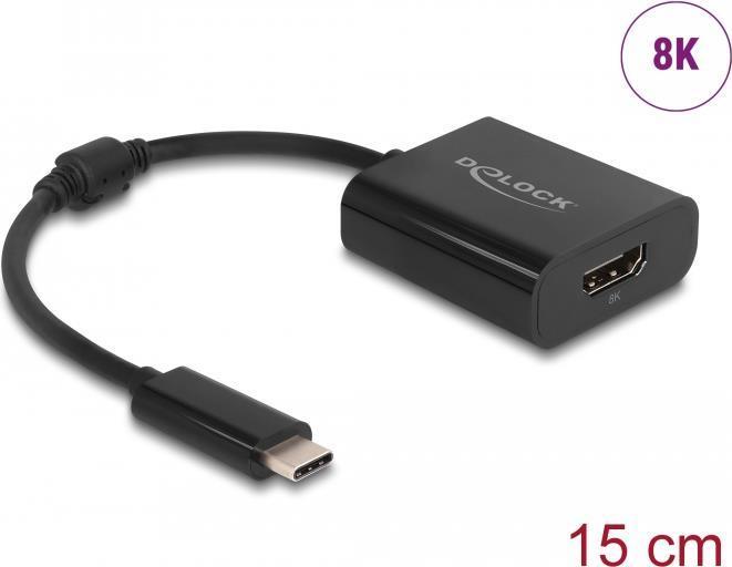 Delock Adattatore USB Type-C a HDMI (DP Alt Mode) 8K con funzione HDR nero
