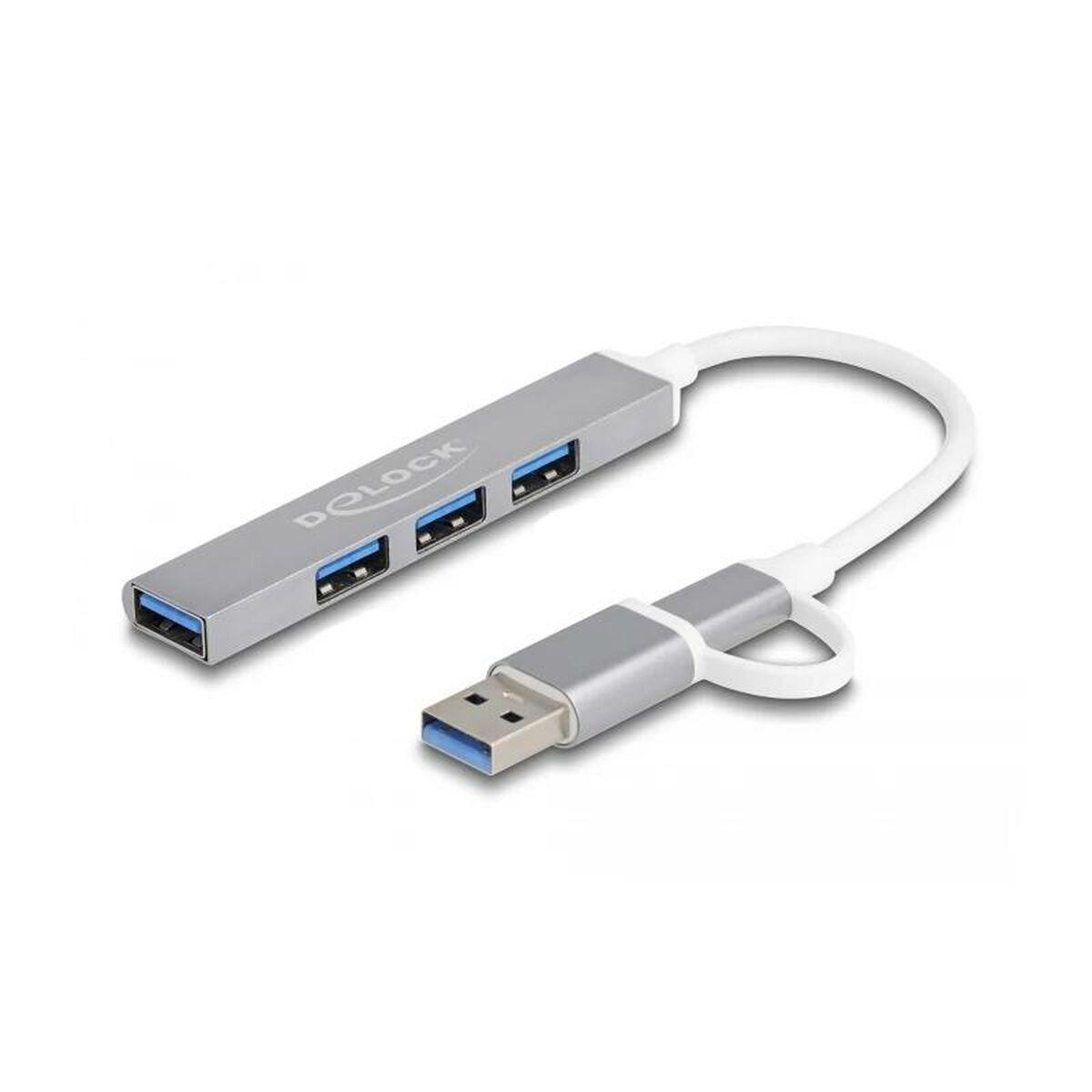 Delock Hub USB sottile a 4 porte con USB Type-C