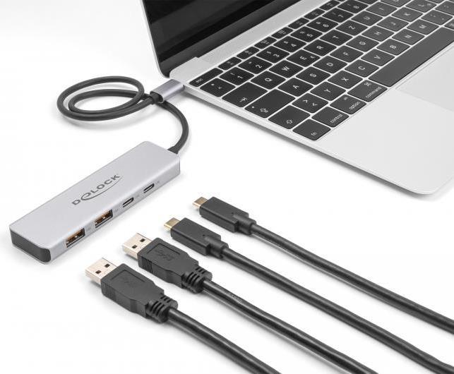 Delock Hub USB USB tipo C da 10 Gbps con 2 x USB tipo A e 2 x USB tipo C