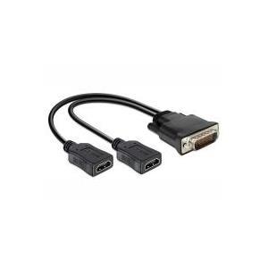 DeLOCK 65280 cavo e adattatore video 025 m DMS 2 x HDMI Nero (Delock videoadapter - 25 cm)