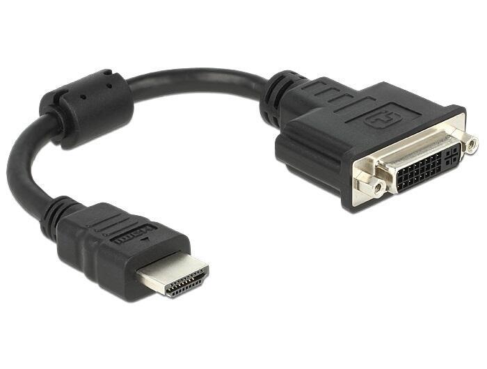 DeLOCK 02m HDMI-DVI M/F 02 m HDMI tipo A Standard DVI-D Nero Delock Adapter HDMI Stecker DVI-D Buchse 20cm