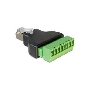 Adattatore DELOCK RJ45 Plug Terminal Blocco 8 Pin 2 parti