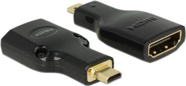 Adattatore Delock Spina HDMI Micro-D Presa HDMI-A 4K nera