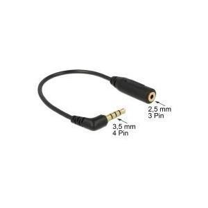 Delock cavo audio spina jack da 35 mm a 4 pin ad angolo presa jack da 25 mm a 3 pin
