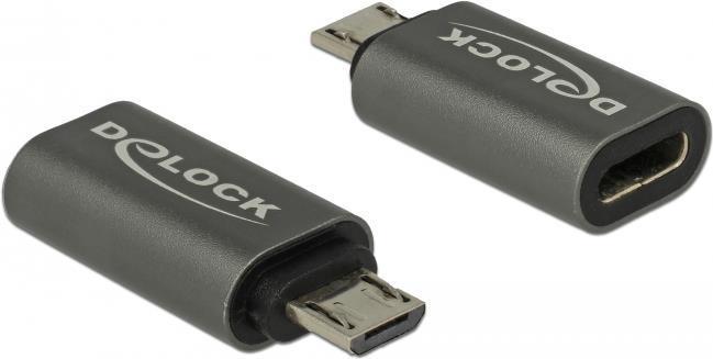 DeLOCK 65927 adattatore per inversione del genere dei cavi USB 2.0 Micro-B USB tipo-C Antracite (DeLOCK USB-C adapter - 2.8 cm)