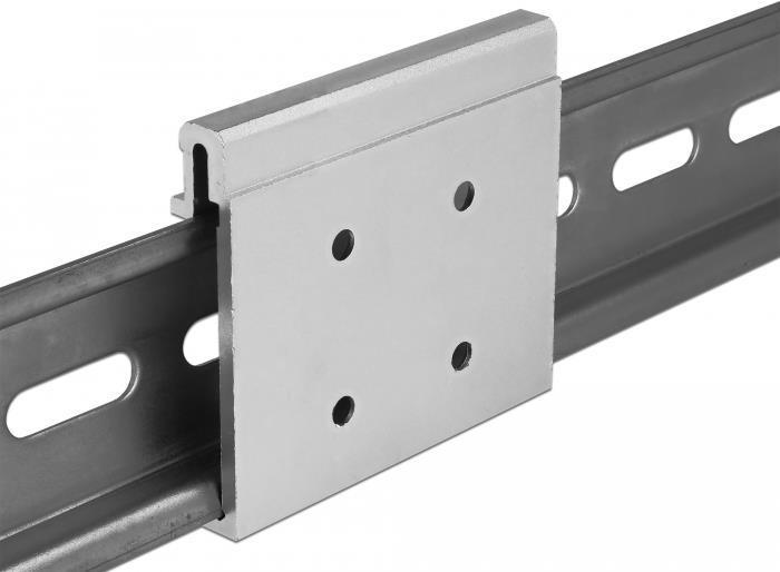 Clip di montaggio in alluminio Delock per guida DIN